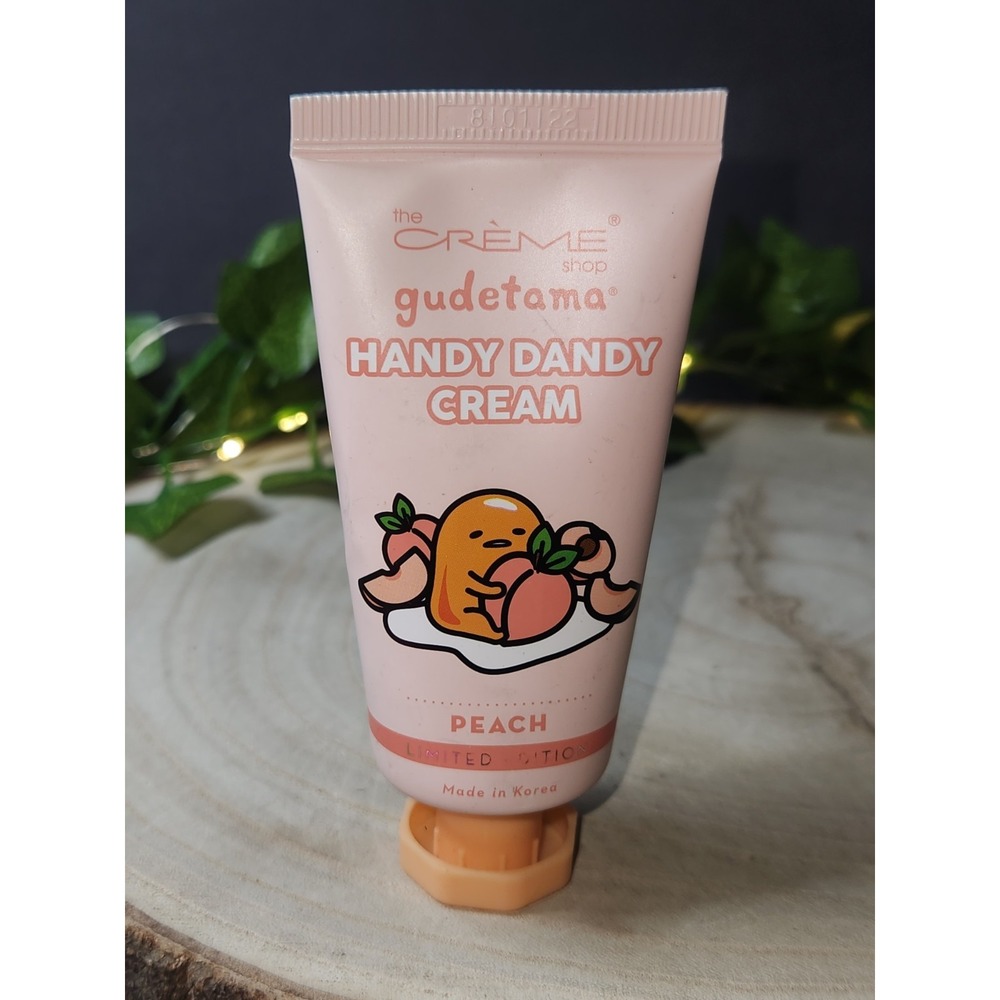 The Crème Shop Gudetama Handy Dandy Hand Cream Shea Butter Peach 1.69 fl oz